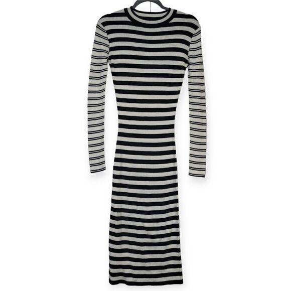 DO+BE ribbed stripped midi long sleeve dress, medium - Picture 2 of 6